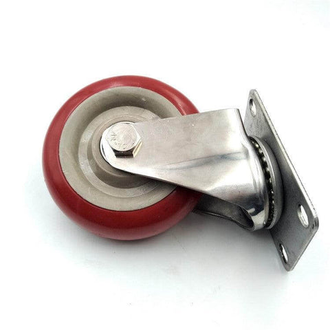 4" Swivel Stainless Steel Caster PU Wheel - Top Plate