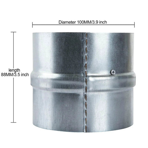 4 Inch Backdraft Damper Duct 2 Pack One Way Airflow Insert For Ducting In Range Hoods Bathrooms Fans And Kitchen Fans Heavy Duty Galvanized Steel With Stainless Steel Axis And Spring Easy Install showing dimensions