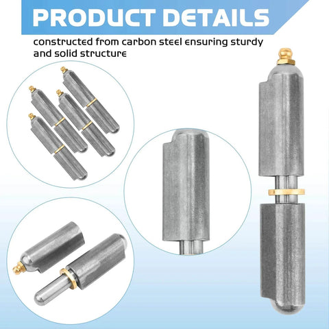 4 Pcs 4 Inch BBQ Smoker Bullet Weld On Hinges Heavy Duty Weldable Carbon Steel Barrel Hinges showing durable construction details