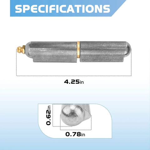 4 Pcs 4 Inch BBQ Smoker Bullet Weld On Hinges Heavy Duty Weldable Carbon Steel with dimensions and specifications.