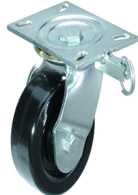 4" Inch Caster Wheel 441 pounds Swivel and Center Brake Phenolic and 0-180ºC Top Plate - VXB Ball Bearings