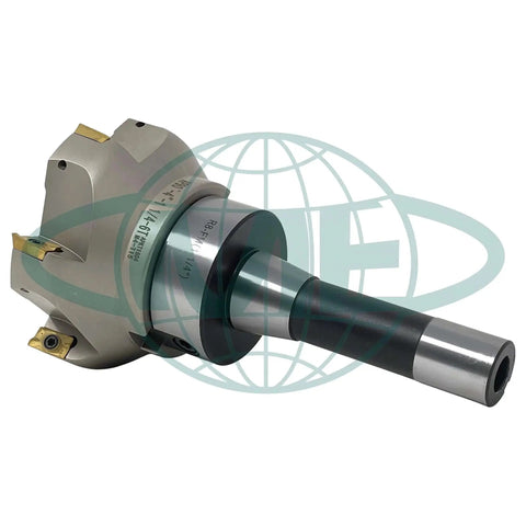 4 Inch 90 Degree Indexable Face Mill With R8 Arbor Six Pro Grade APKT1604 Inserts Included Pre Installed For Steel And Metalworking