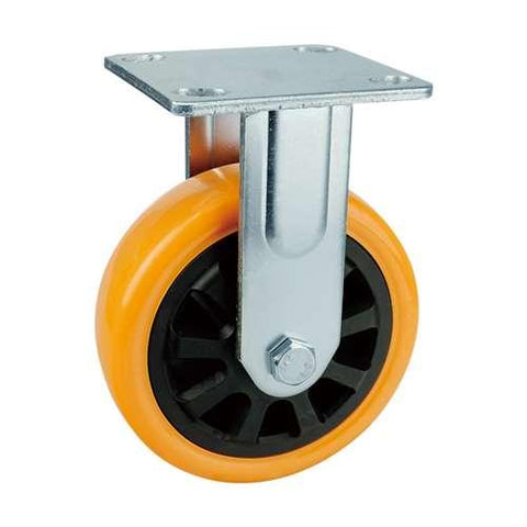 4" Inch Heavy Duty Caster Wheel 441 pounds Fixed Polyurethane Top Plate - VXB Ball Bearings