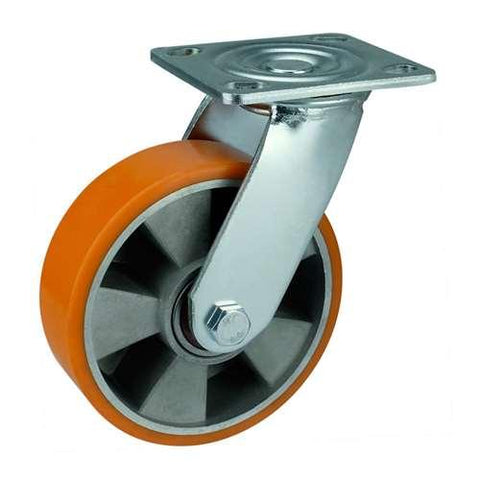 4" Inch Heavy Duty Caster Wheel 772 pounds Swivel Aluminium and Polyurethane Top Plate - VXB Ball Bearings