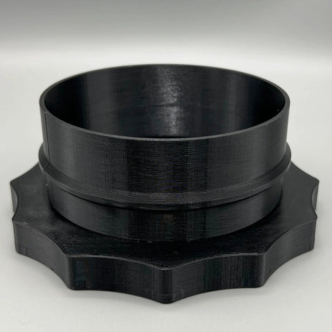 Dust collector quick-disconnect fitting, MagDuct magnetic 4-inch port, black plastic body