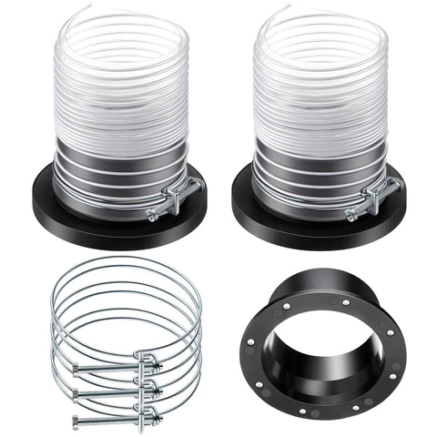 Amazon Saillong 4-inch magnetic dust collector starter kit with two metal hose coils, clamps, and mounting flange