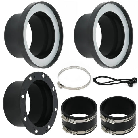 4-inch magnetic dust collection fittings starter kit for woodshop vacuums; includes two magnetic adapters, flange, two hose clamps.
