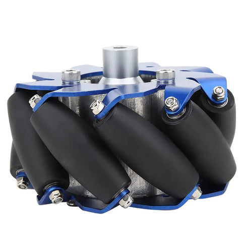 4 Inch Mecanum Wheel Left Aluminum Frame With TPU Rubber Rollers for industrial robots, offering all-around motion and high load support.