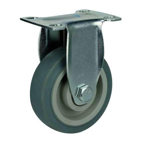 4" Inch Medium Duty Caster Wheel 198 pounds Rigid Thermoplastic Rubber Top Plate - VXB Ball Bearings