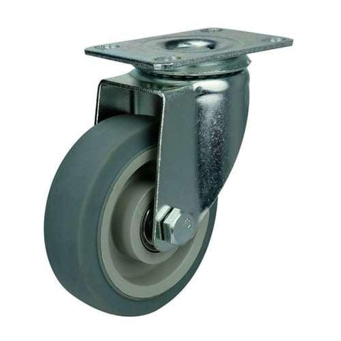 4" Inch Medium Duty Caster Wheel 198 pounds Swivel Thermoplastic Rubber Top Plate - VXB Ball Bearings