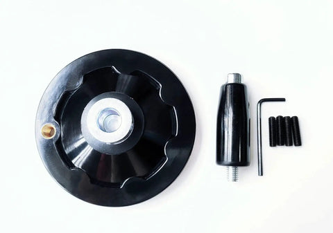 Four Inch Metal Handwheel Fits Half Inch Shaft For Table Saws Drill Presses Lathes And CNC Machines, includes handle and screws