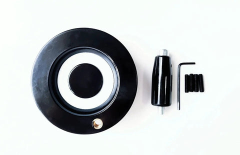 Four Inch Metal Handwheel Fits Half Inch Shaft For Table Saws Drill Presses Lathes And CNC Machines with set screws and hex key