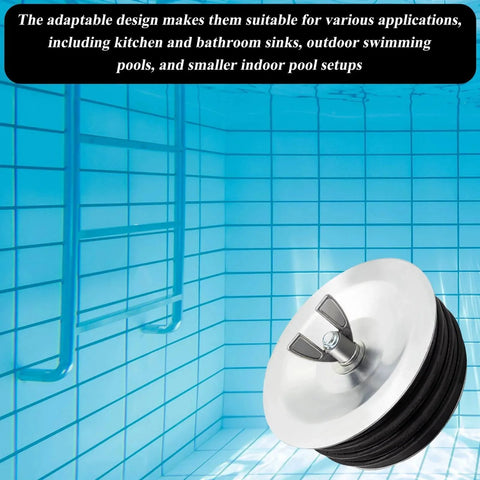 Steel Mechanical Test Plug for Sewer Cleanouts 4 Inch Heavy Duty Pipe Expansion Plug with Galvanized Screw and Wing Nut in pool