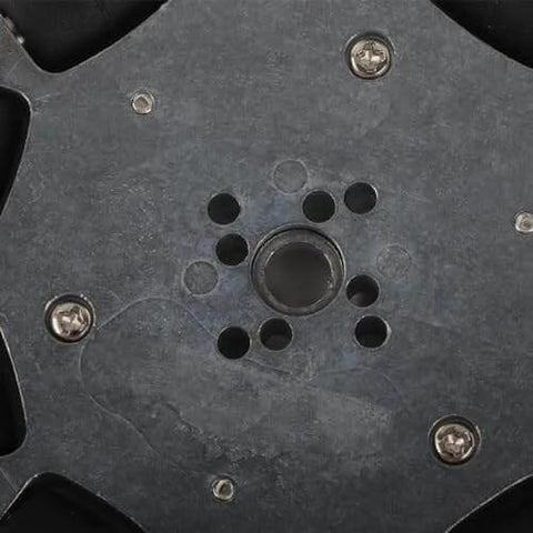 Close-up of metal hub of 2pcs 4 Inch Omnidirectional Wheels for Industrial Robots, showing bore and screw details for AGV systems.