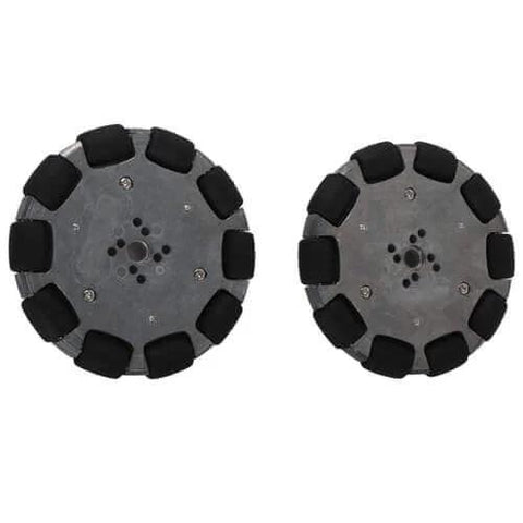 2pcs 4 Inch Omnidirectional Wheels for Robots, Industrial Omni Directional Wheels with Metal Hub and Rubber Rollers, 360 Degree Maneuverability