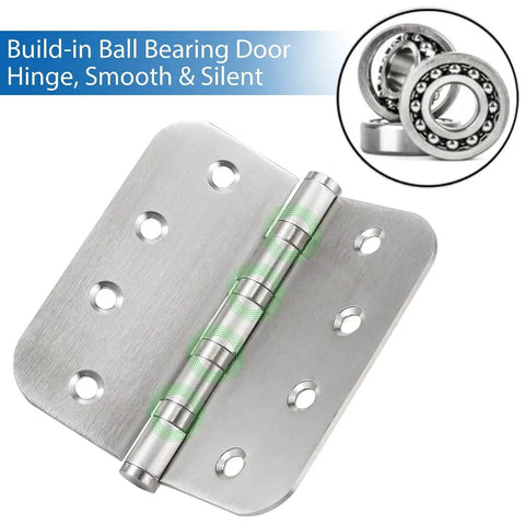 4 Inch Ball Bearing Door Hinges Stainless Steel Heavy Duty For Interior Doors 4 X 4 Inch Hinges With Five Eighth Inch Radius Corners Commercial