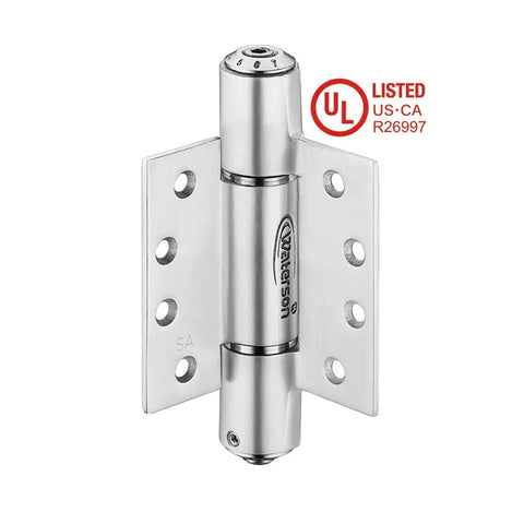 Self-closing 4-inch door hinges with built-in closer, 3-pack, UL listed fire-rated stainless steel matte black finish