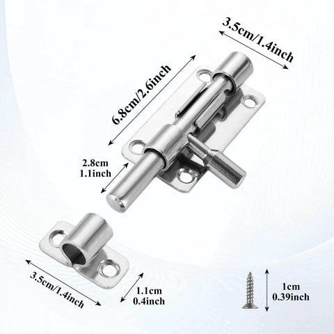 Pack Of 8 4 Inch 304 Stainless Steel Slide Bolt Latches Sliding Lock For Doors Gates Windows Cabinets And Sheds Includes 48 Screws
