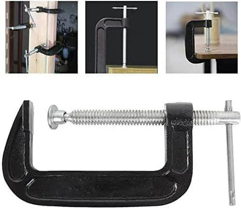 4 Inch C Clamp Set Heavy Duty Steel C Clamps Industrial Strength For Woodworking Welding And Building 2 Piece Set
