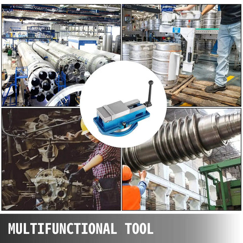 Multifunctional 4 Inch Milling Vise With Bench Clamp For Precision Clamping, Durable Ductile Iron Construction With 360 Degree Swivel Base