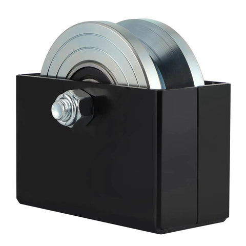4 Inch V-Groove Gate Wheel With Welded Bracket Box And Double Bearings, Rolling Gate Caster For Inverted V-Track with black bracket