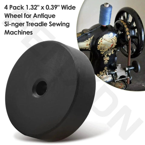 4 Pack Replacement Wheels For Antique Treadle Sewing Machines, 1.32 Inch Diameter And 0.39 Inch Width, Durable And Easy To Install