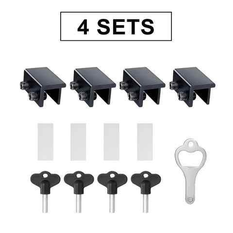 4 Pack Sliding Window Locks With Key For Vertical And Horizontal Sliding Windows And Doors Easy To Install Adjustable Security Window Locks For Patio Bedroom Home And Office Black