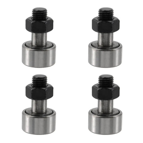 4 Pack Cam Follower Bearings Set For Track Runner KR22 Type Needle Roller, M10 x 1.25mm Thread, 22mm Roller Diameter, 13.2mm Width