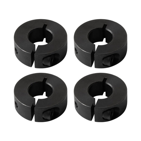 4-Pack Shaft Collar 1/4" Bore, 1045 Steel Set Screw Split Clamp-On Collars, 11/16" OD, 5/16" Thickness, with M4 Set Screws