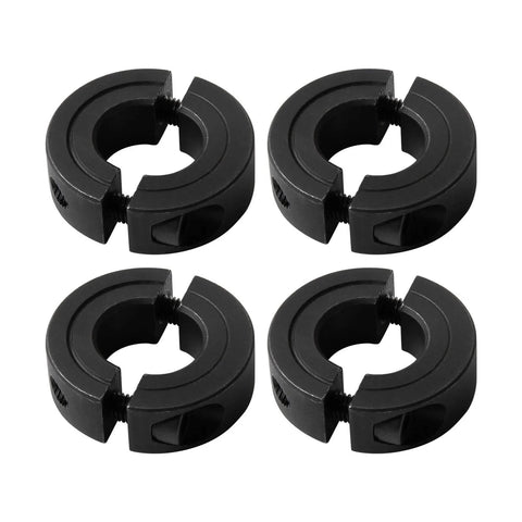 4-Pack Shaft Collar 1" Bore, 1045 Steel Double Split Clamp-On Shaft Collars Style, 1-3/4" OD, 1/2" Thickness, with M4 Set Screws