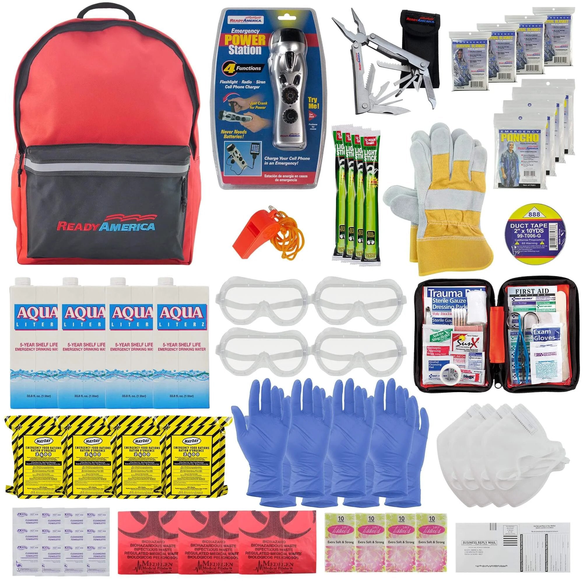 4 person emergency kit backpack for Safety on the Go 🍁...