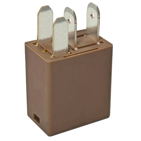 Brown 4 Pin 12V 35A multi-purpose power relay for Hyundai and Kia, front view, durable build, model 95230-2P030