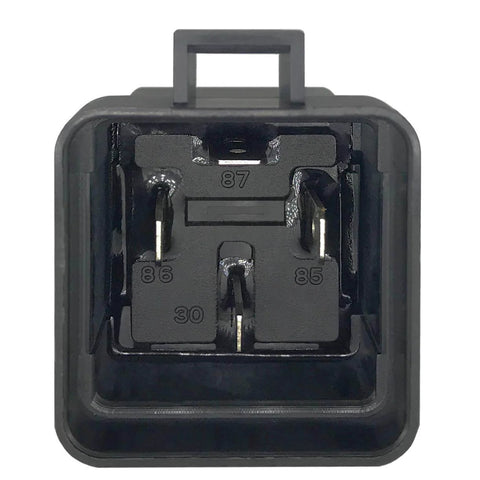 Close-up of 4-Pin 12V DC Automotive Relay With Heavy-Duty Wires 40/30A SPST Weather-Resistant Water-Repellent And Dustproof