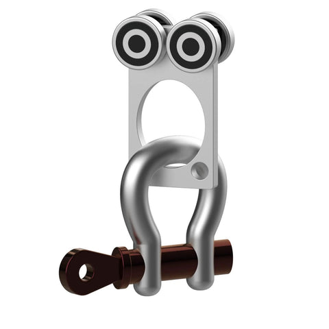 4 Wheel Trolley Assembly Rollers with Sealed Bearings for 1-5/8 Inch Strut Channel, heavy duty steel hoist trolley close-up