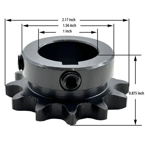 40 Tooth Roller Chain Sprocket for 40 Chain One Inch Bore Type B Built Tough Hardened 1045 Steel Antirust Drive Sprocket