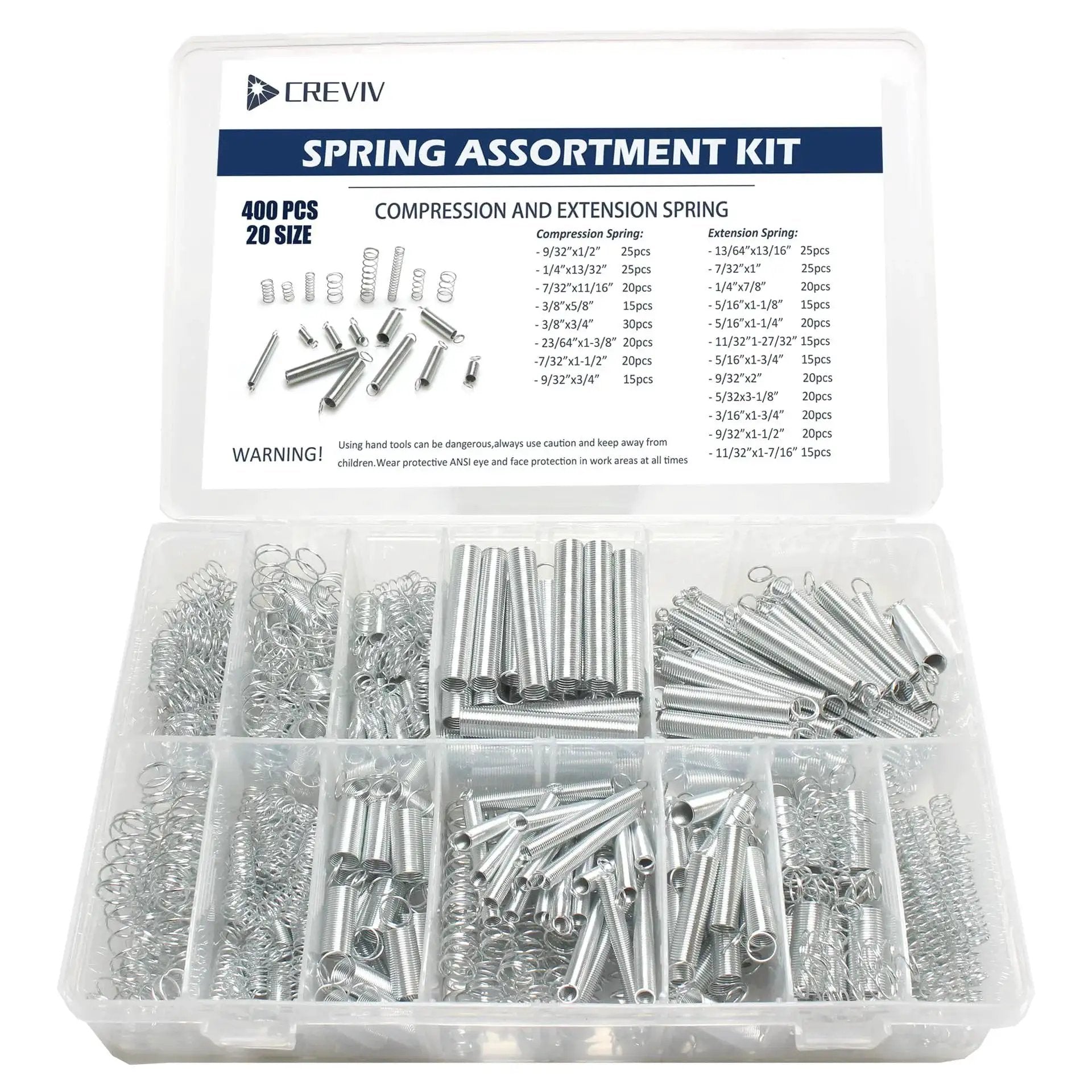 compression extension spring kit - 400 Durable Springs...