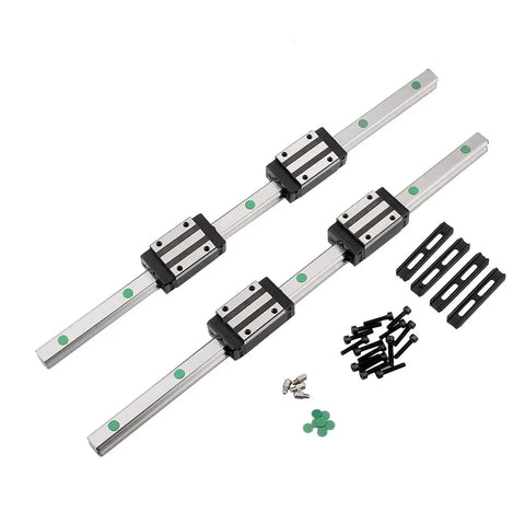 Complete 2X 400mm HGR15 Linear Guide Rails With 4 Bearing Blocks And 1X 400mm SFU1204 Ball Screw With Metal Deflector Nut components
