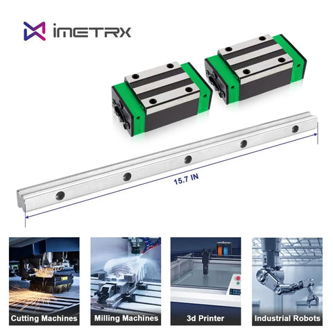 High Precision 400mm Linear Guide Rail Kit With Two Rails And Four HGH20CA Bearing Blocks Rust Resistant for CNC and 3D Printing