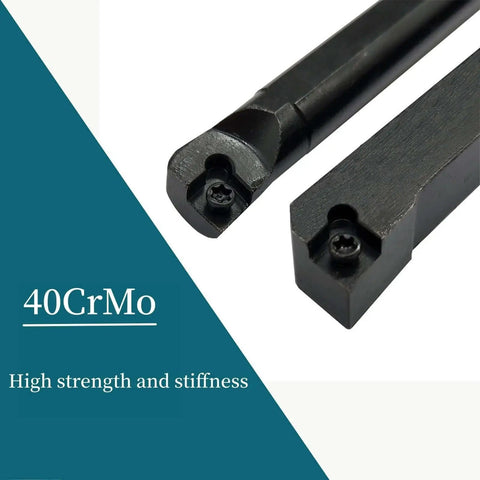 Indexable Lathe Tool Holder Set For Turning Milling And Boring, 14 Piece Set with 3/8 Inch Shank 10mm, 40CrMo Steel Black Oxide