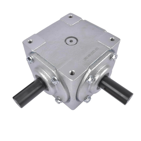 40 HP Right Angle Bevel Gearbox with Crosshole & 1" Keyed Shaft 19455-SR-KW-PH-GR CW/CW 1:1 1800 Max RPM front view