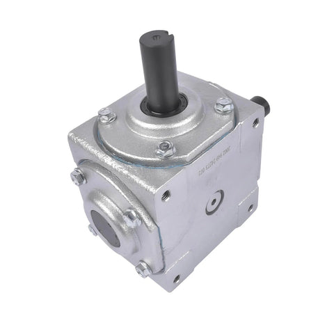 40 HP Right Angle Bevel Gearbox with Crosshole & 1" Keyed Shaft 19455-SR-KW-PH-GR CW/CW 1:1 1800 Max RPM, front view of gearbox.