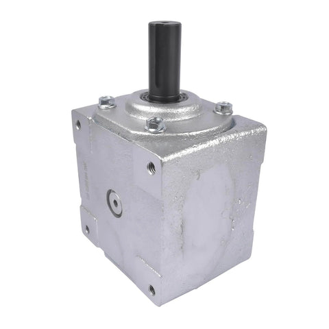 40 HP Right Angle Bevel Gearbox with Crosshole & 1" Keyed Shaft 19455-SR-KW-PH-GR CW/CW 1:1 1800 Max RPM, side view