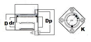 40mm Square Flanged Bushing Linear Motion