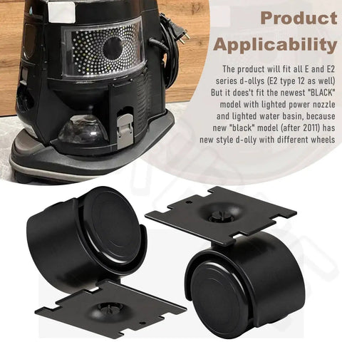 40 Mm Wheel And Plate Assembly For Vacuum D4 D4C SE E E2 Series Dollie Cart Castor Wheels shown with vacuum compatibility