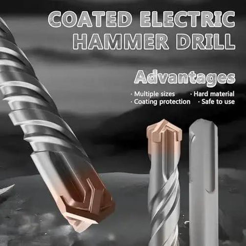 Heavy Duty SDS Plus Rotary Hammer Drill Bit One And A Half Inch By Eighteen Inch With Four Carbide Cutting Edges And Coated Head