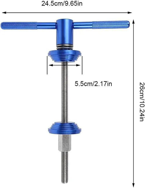 Universal Bicycle Headset Press Tool For Easy Installation Of Headset Bearings And Cups, blue aluminum alloy, size dimensions shown