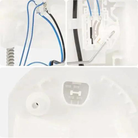 Close-up of Fuel Pump Module Assembly For Ford Explorer And Flex 2013 To 2019 Police Interceptor Utility 2014 To 2019 And Lincoln MKT 2013 To 2019 With 2.3L 3.5L And 3.7L Engines Plug And Play Direct Fit Reliable Long Term Performance parts showing wires and connectors