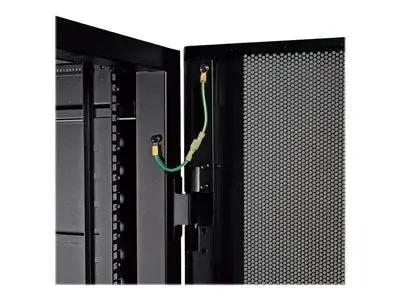 Side Panel for SR42UB Rack Enclosure With Key Lock Latch Black showcasing internal lock and hinges