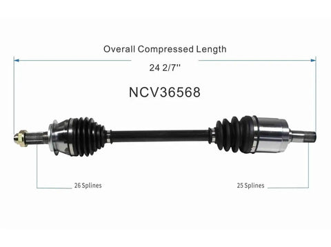 Front Left CV Axle For Honda Civic 2006 2007 2008 2009 2010 2011 Drop In Ready, Automatic Transmission FWD 1.8L L4 CV Joint Axle Shaft Assembly
