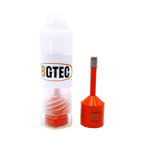 Dry Diamond Core Drill Bits Set For Porcelain Tile And Stone 6mm 1/4 Inch With 5/8-11 Thread 2 Pack Wax Core Cooling For Ceramic Marble Granite Brick Masonry BGTEC in packaging.